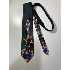 Looney Tunes Mania Vintage 1996‎ Tie Warner Bros Characters Green